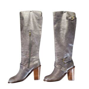 Boutique 9 Shoes Womens 9 Gray Charissa Genuine Leather Knee High Boots